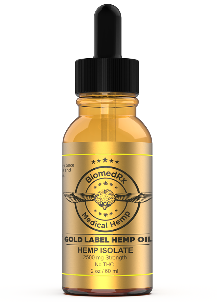 Gold Label CBD Oil 2,500mg strength 2 oz bottle