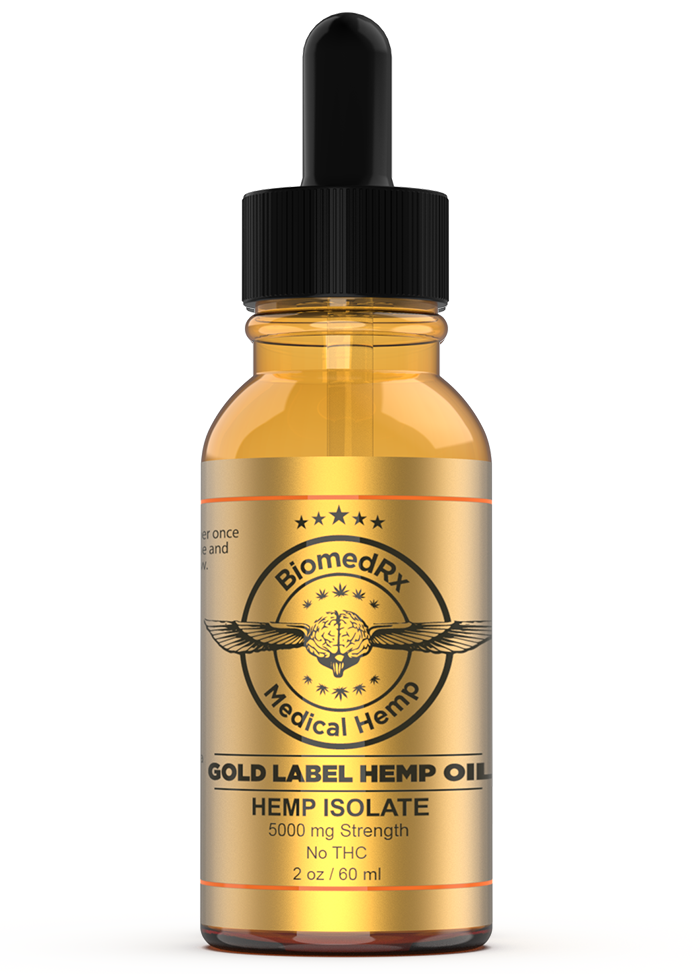 Gold Label CBD Oil 5,000mg strength 2 oz bottle